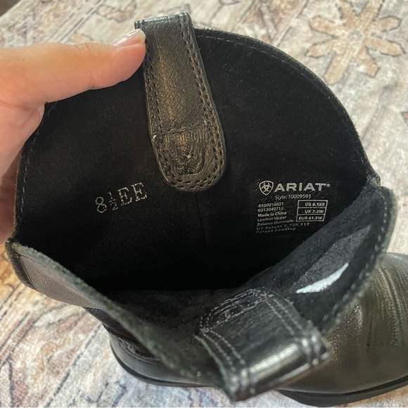 Ariat Rambler Boots in Black Leather Men’s Size 8.5 Wide | Western Cowboy Boots - Picture 13 of 16